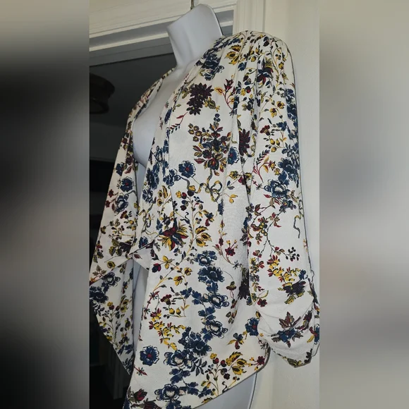 Jules & Leopold Floral Open Front Kimono Cardigan Jacket - Picture 7 of 7